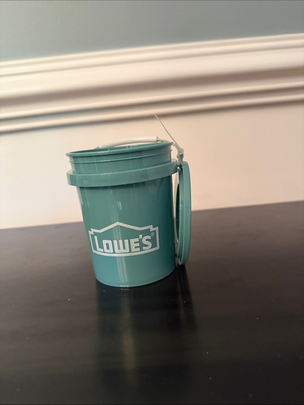 Lowe's Teal Mini Bucket Keychain